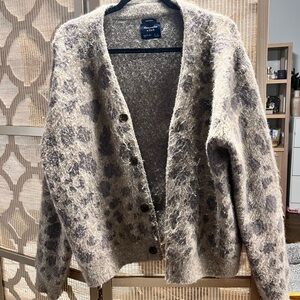 Abercrombie & Fitch Leopard Print Button-Up Sweater